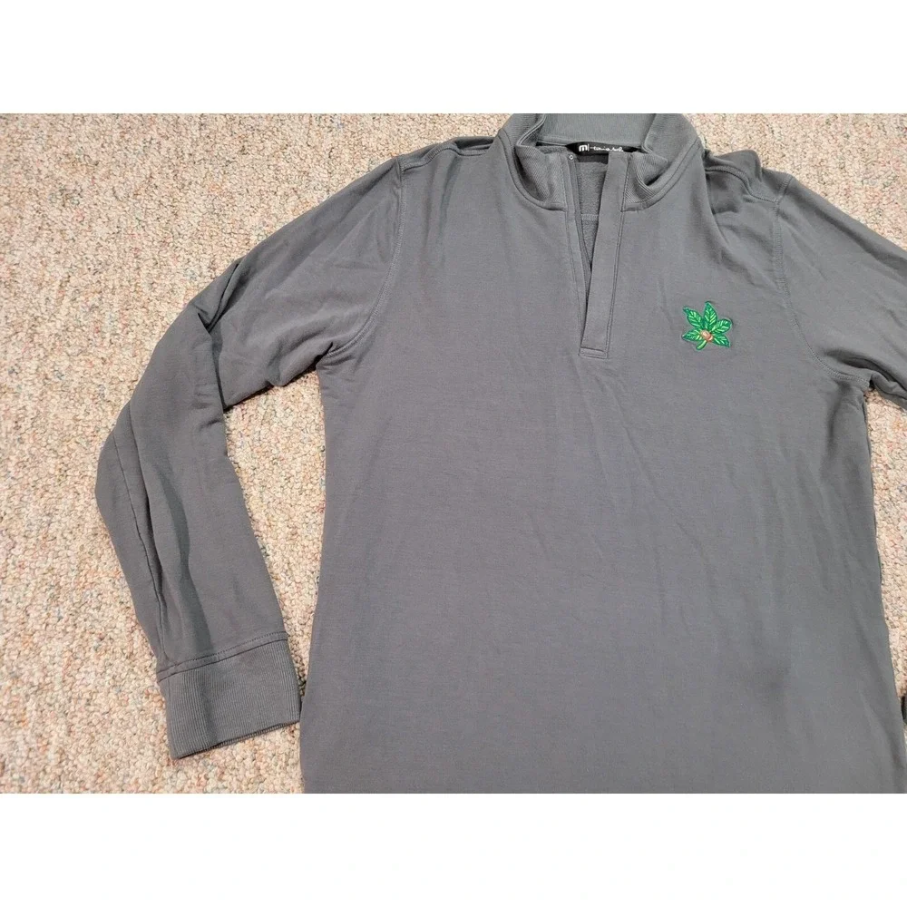 Travis Mathew Sweater Mens Medium‎ Grey Quarter Zip Pullover Golf Performance